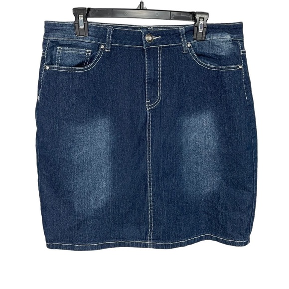 SCULLY Denim Dark Wash 5 pocket Western Skirt, 14 - Picture 1 of 8